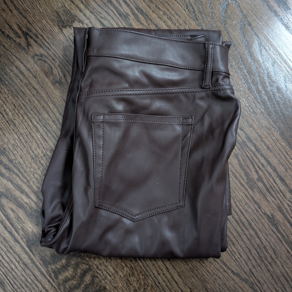 NWT - LOFT Faux Brown Leather Pants